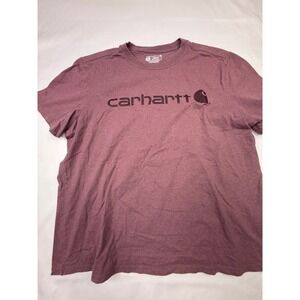 Carhartt Men's Short Sleeve T Shirt Logo Graphic Burgundy Heather Size XL